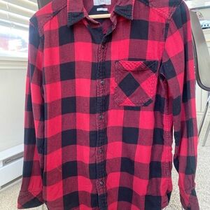 TNA Red and Black Plaid Shirt